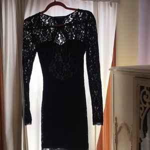 Black laced dress from Express.